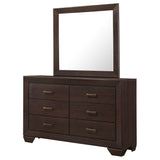 Kauffman Dark Cocoa 6-Drawer Dresser With Mirror