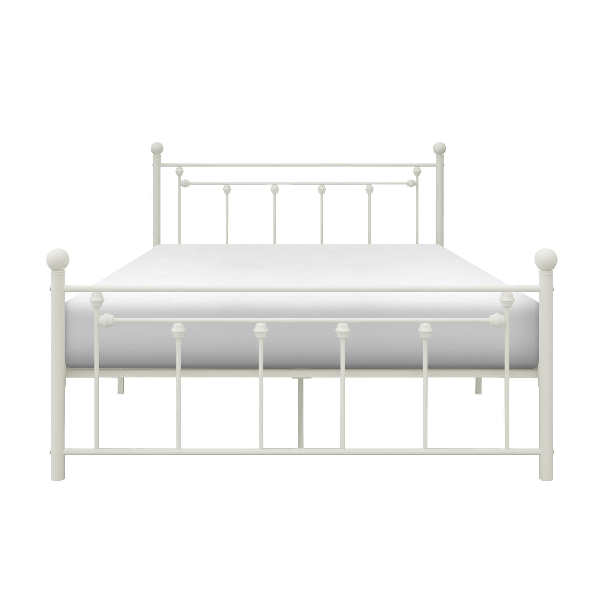 Lia White Full Metal Platform Bed