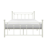 Lia White Full Metal Platform Bed