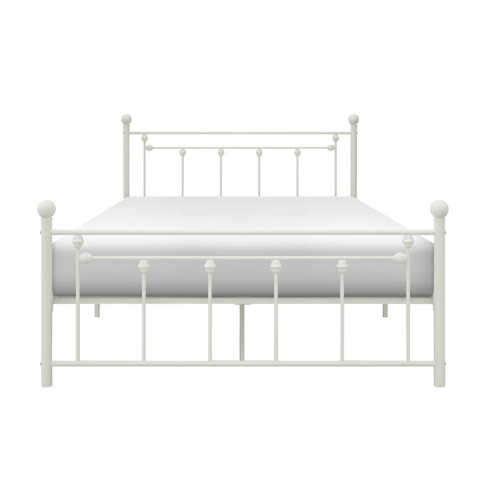 Lia White Full Metal Platform Bed