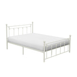 Lia White Full Metal Platform Bed