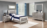 Leighton Metallic Mercury 4-Piece Twin Bedroom Set