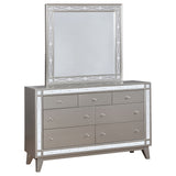 Leighton Metallic Mercury 7-Drawer Dresser With Mirror