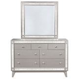 Leighton Metallic Mercury 7-Drawer Dresser With Mirror