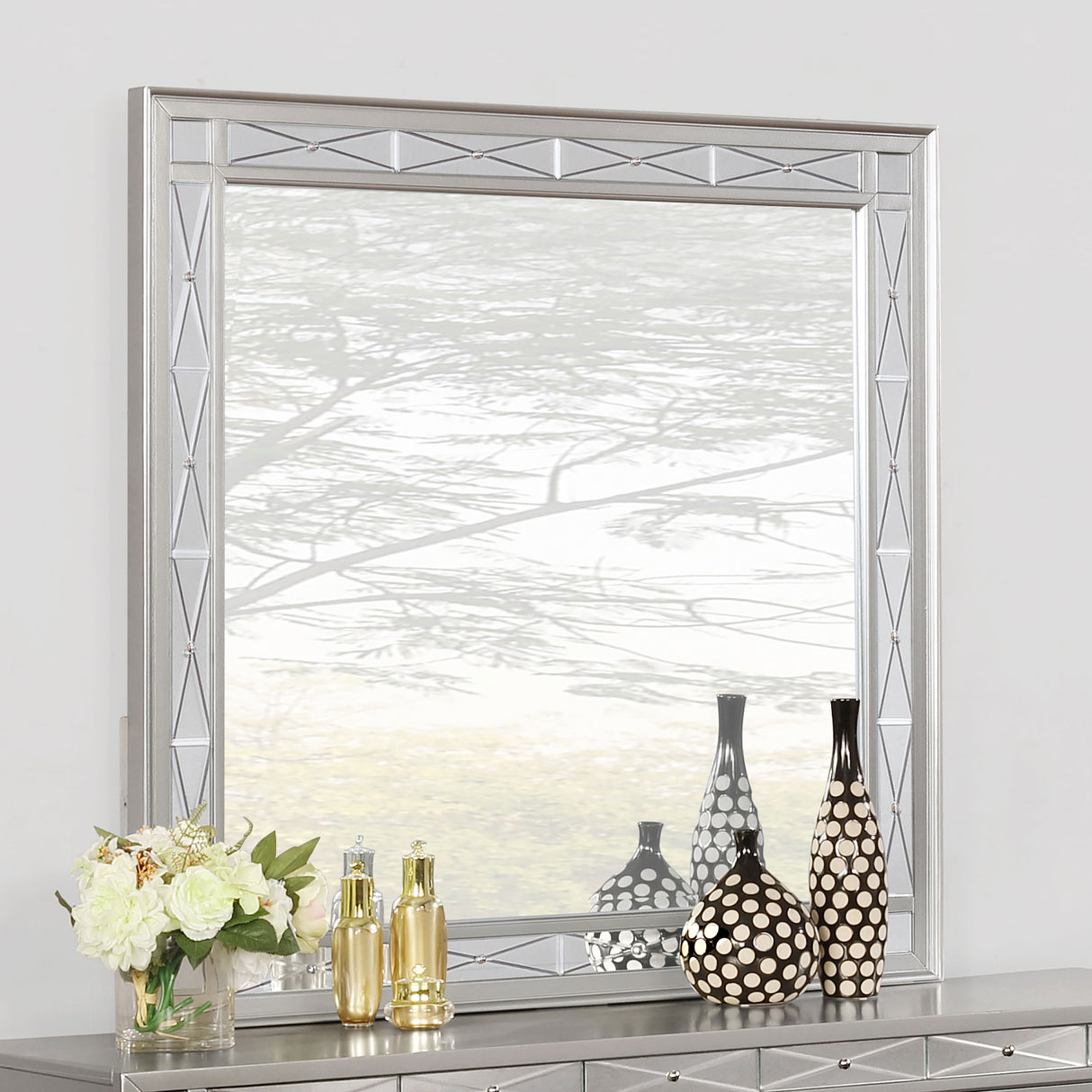 Leighton Beveled Mirror Metallic Mercury