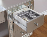 Leighton Vanity Desk And Stool Metallic Mercury