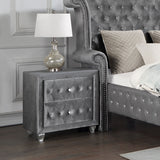 Deanna 2-Drawer Rectangular Nightstand Grey