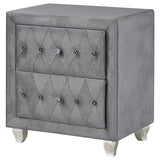 Deanna 2-Drawer Rectangular Nightstand Grey