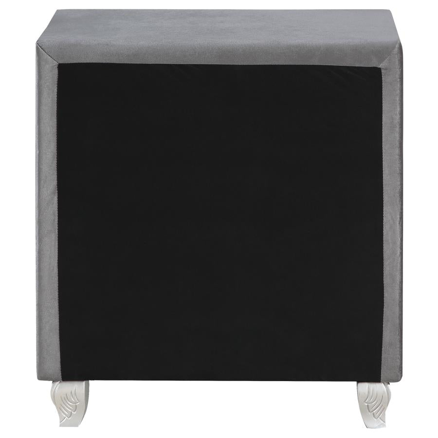 Deanna 2-Drawer Rectangular Nightstand Grey