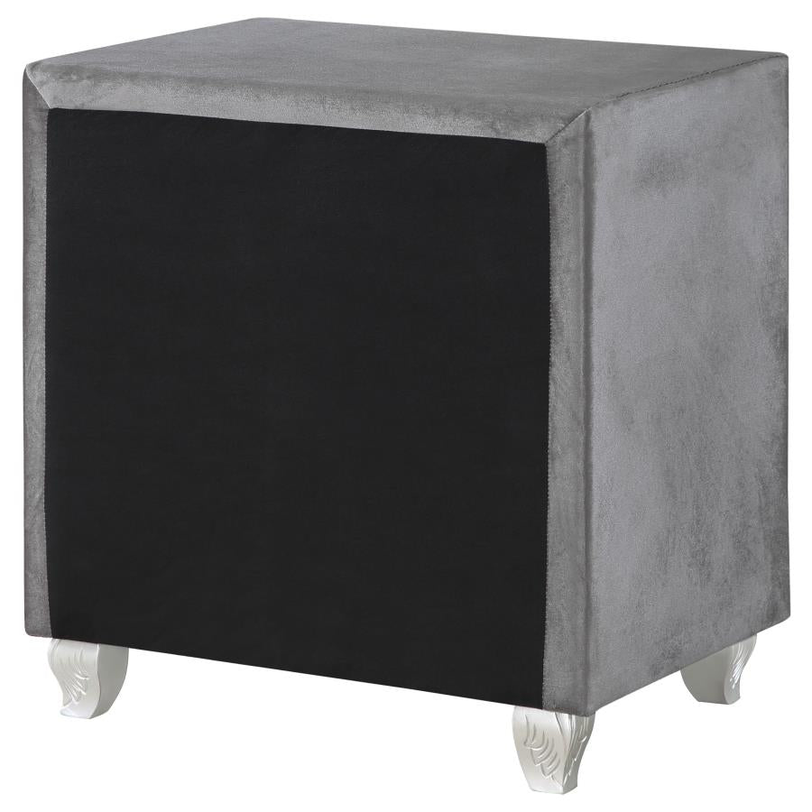 Deanna 2-Drawer Rectangular Nightstand Grey