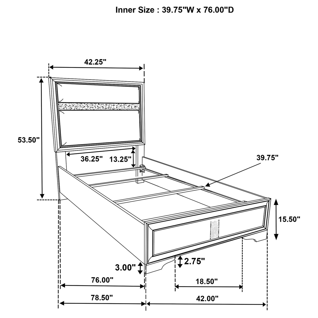 Miranda White 4-Piece Twin Bedroom Set