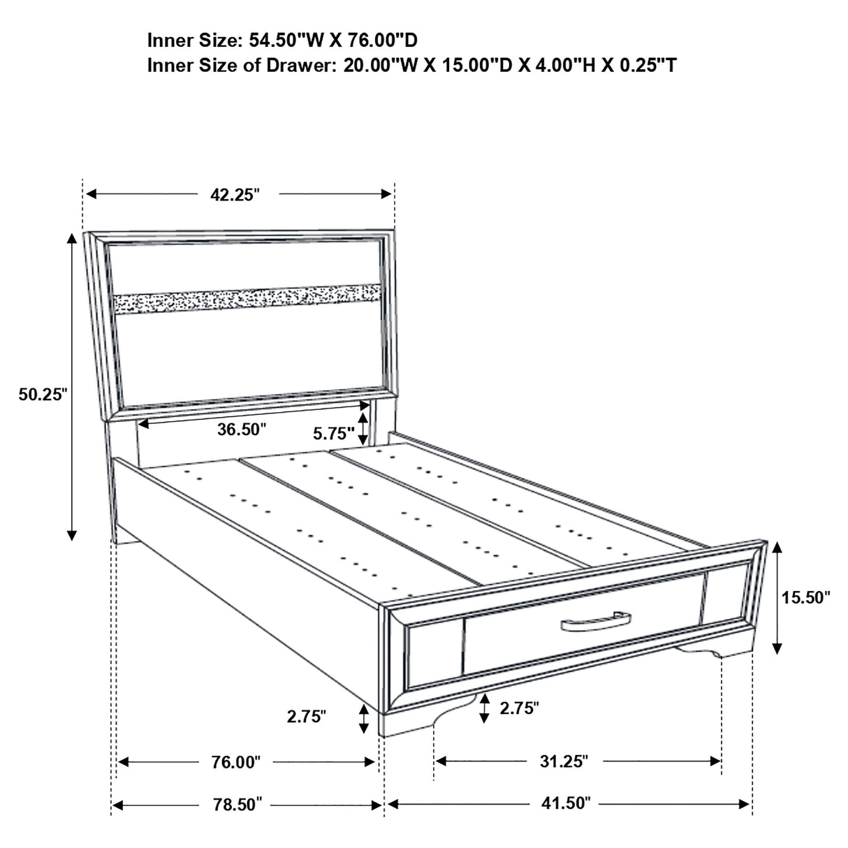 Miranda White 4-Piece Twin Bedroom Set