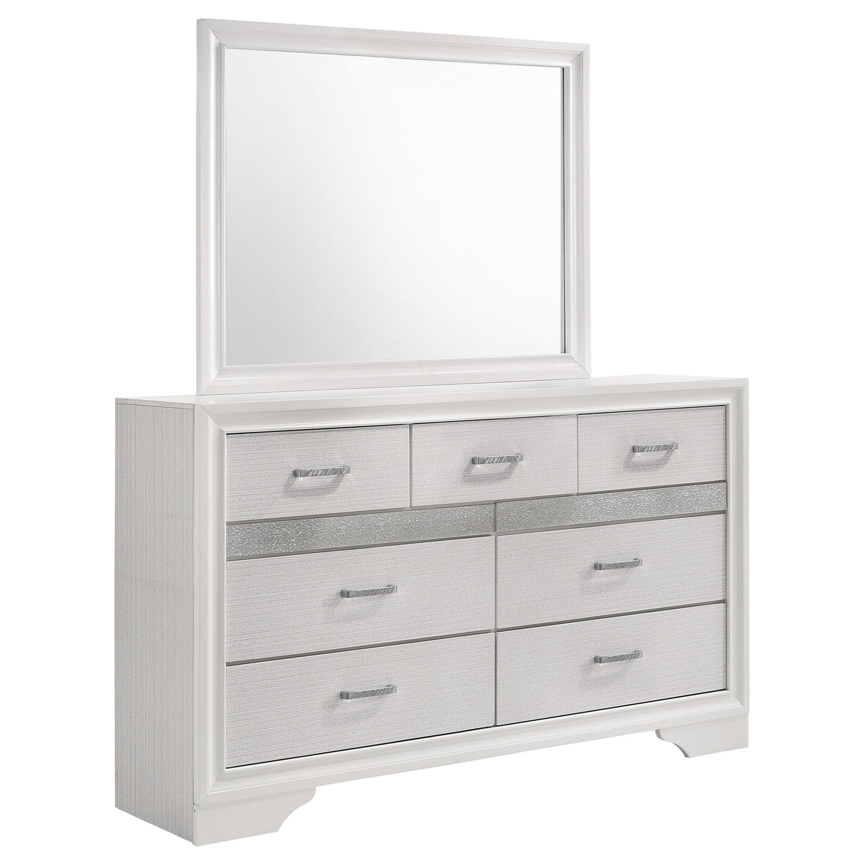 Miranda White 7-Drawer Dresser With Mirror