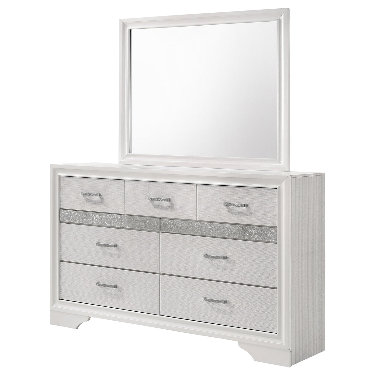 Miranda White 7-Drawer Dresser With Mirror