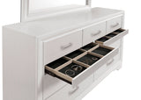 Miranda White 7-Drawer Dresser With Mirror