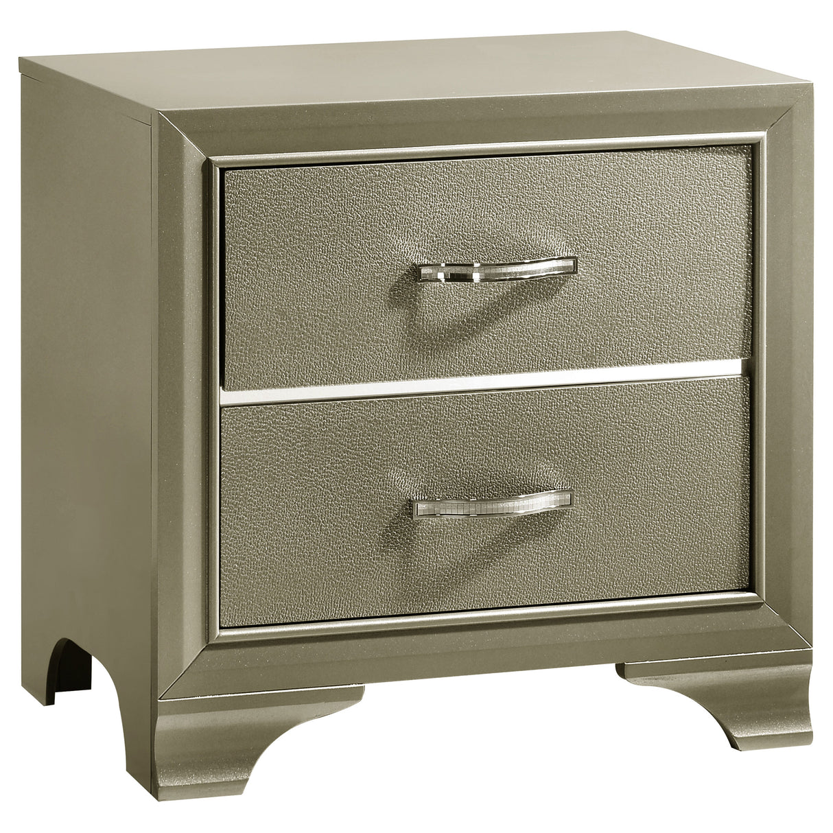 Beaumont 2-Drawer Rectangular Nightstand Champagne