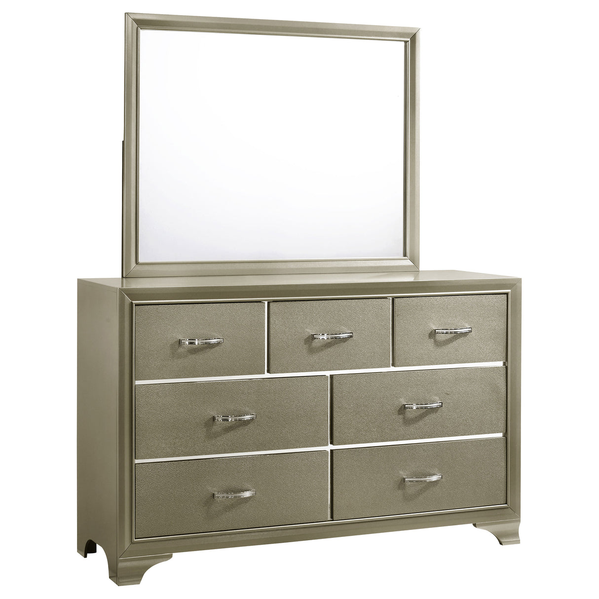 Beaumont Champagne 7-Drawer Dresser With Mirror