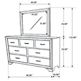 Beaumont Champagne 7-Drawer Dresser With Mirror