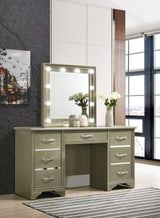 Beaumont Champagne 7-Drawer Vanity Set With Lighting