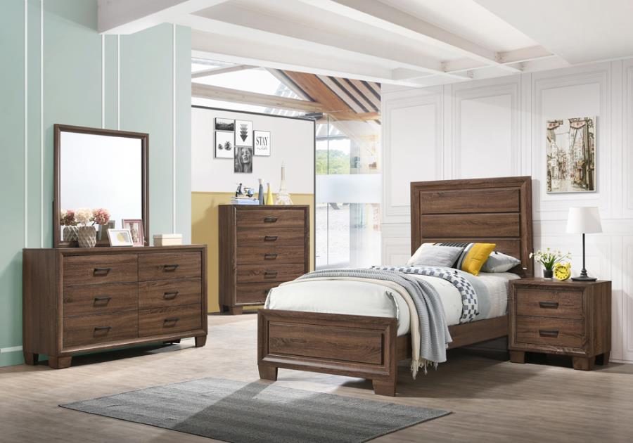 Brandon Warm Brown 4-Piece Twin Bedroom Set