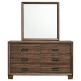 Brandon Warm Brown 6-Drawer Dresser With Mirror