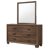 Brandon Warm Brown 6-Drawer Dresser With Mirror