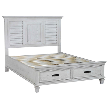 Franco Distressed White 4-Piece Eastern King Bedroom Set