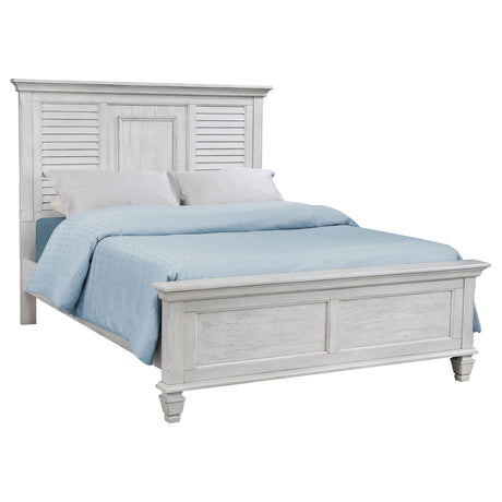 Franco Distressed White 4-Piece Eastern King Bedroom Set