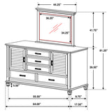 Franco Distressed White 5-Drawer Dresser With Mirror