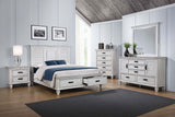 Franco Distressed White 5-Drawer Dresser With Mirror