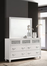 Barzini White 7-Drawer Dresser With Mirror