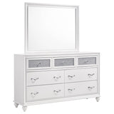 Barzini White 7-Drawer Dresser With Mirror