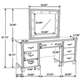 Barzini White 7-Drawer Vanity Set With Lighting