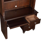 Meghan Espresso Writing Desk With Hutch