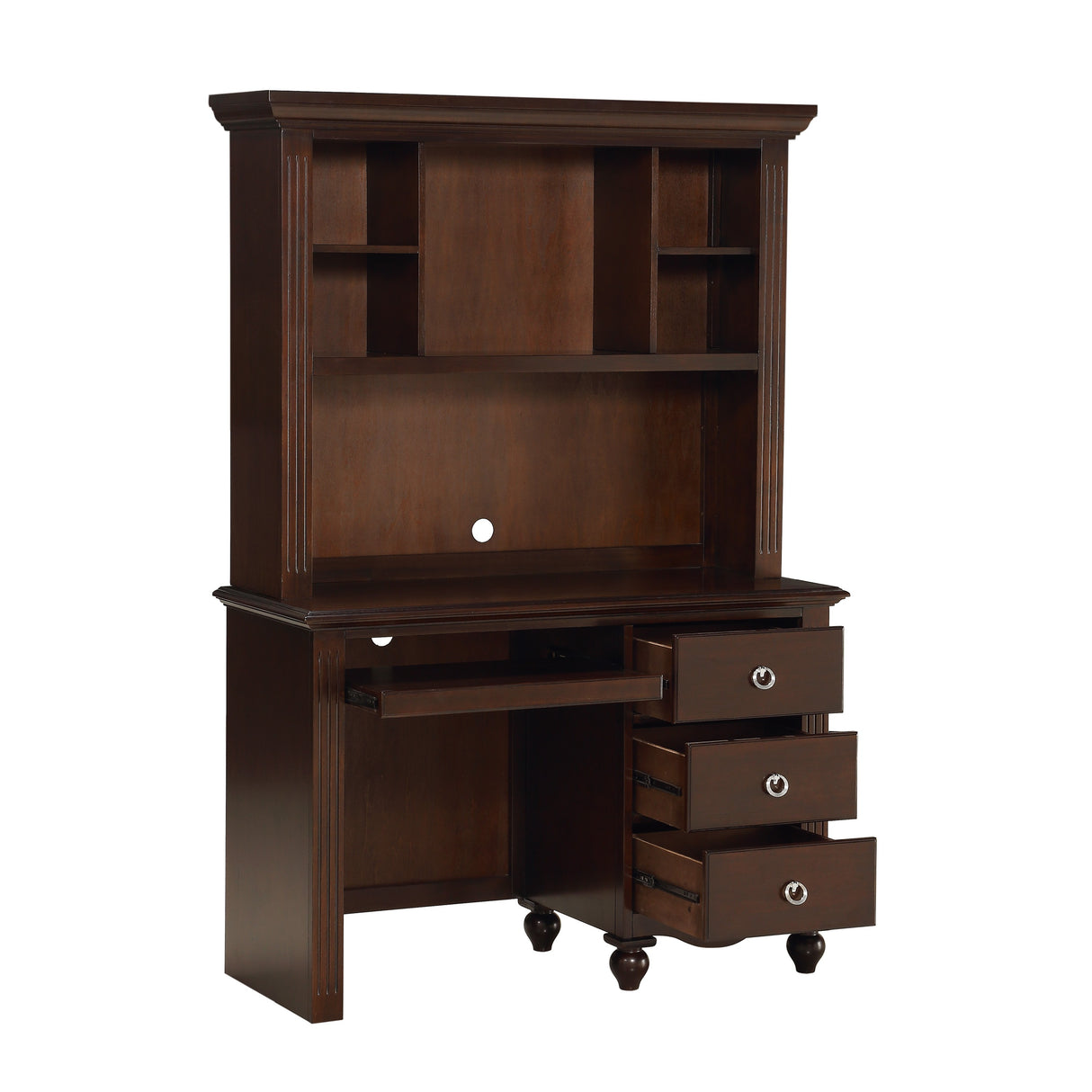 Meghan Espresso Writing Desk With Hutch