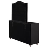 Deanna Black 7-Drawer Upholstered Dresser With Mirror