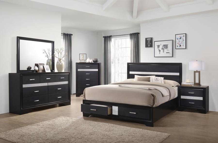 Miranda Black 4-Piece Queen Bedroom Set