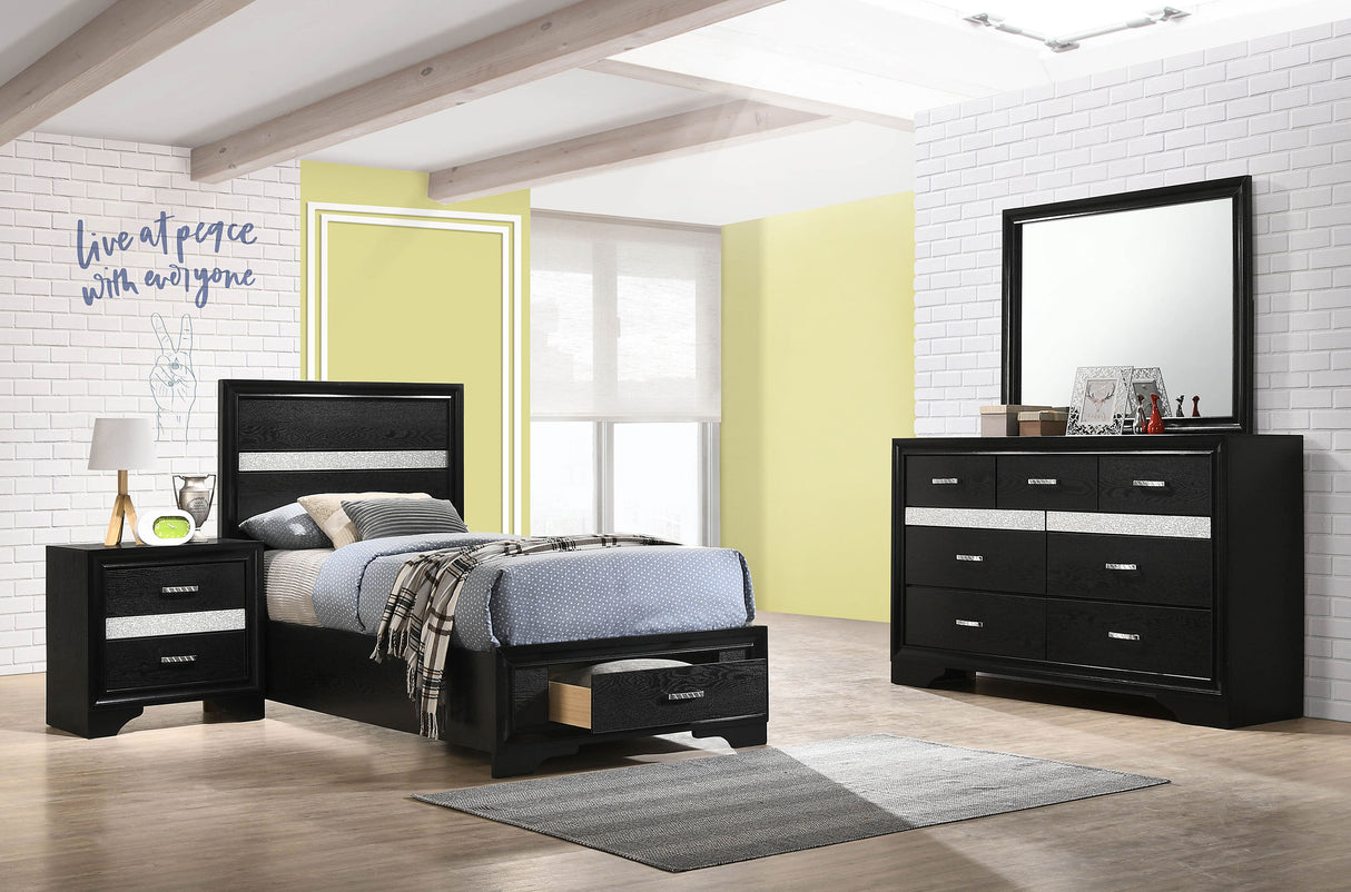 Miranda Black 4-Piece Twin Bedroom Set