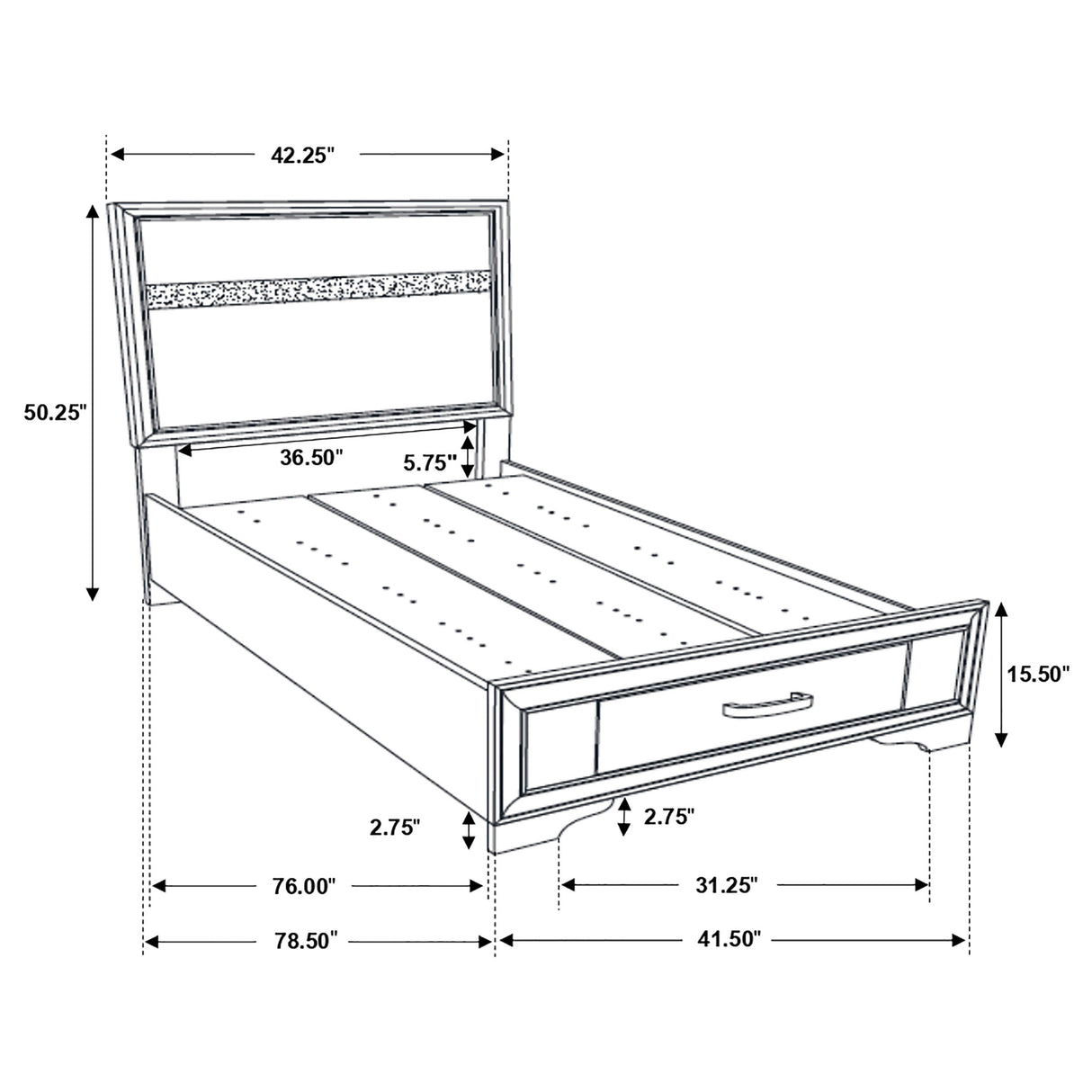 Miranda Black 4-Piece Twin Bedroom Set