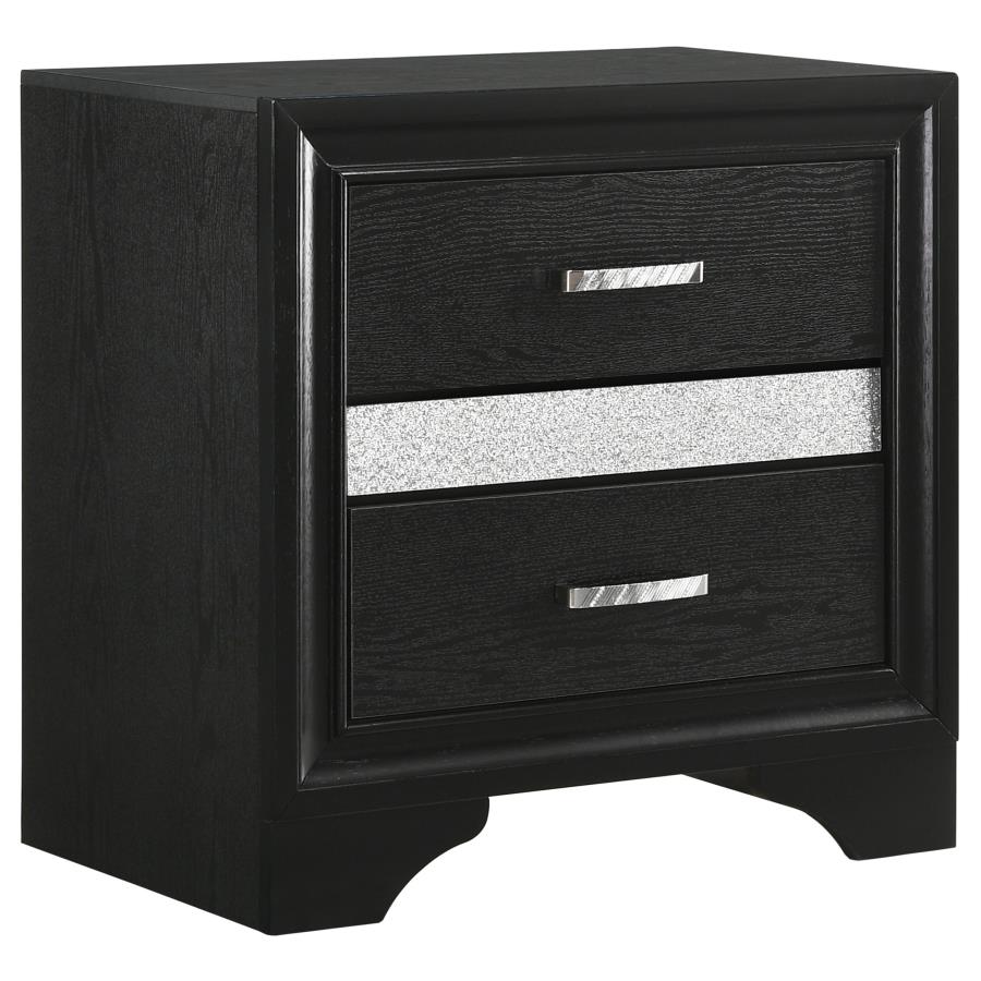 Miranda 2-Drawer Nightstand Tray Black