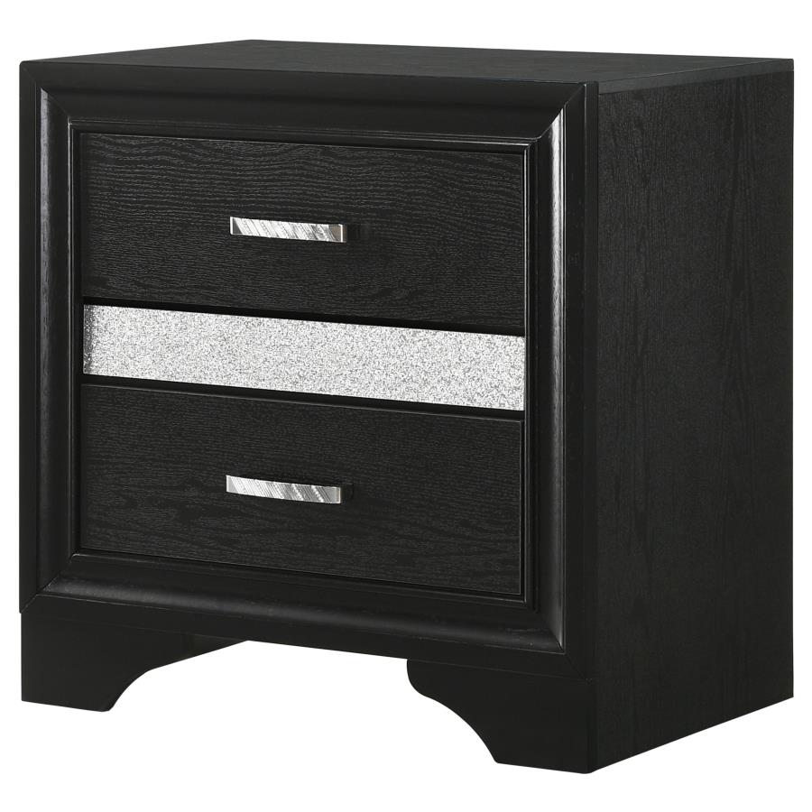 Miranda 2-Drawer Nightstand Tray Black