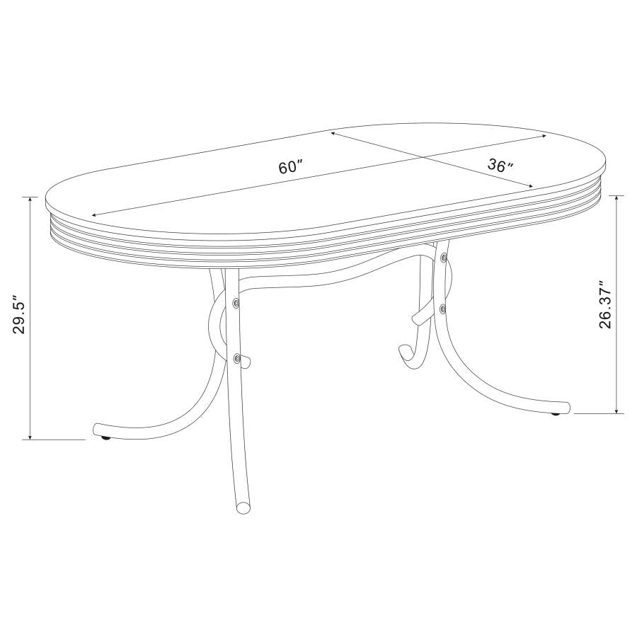 Retro White 5-Piece Oval Dining Table Set And Red