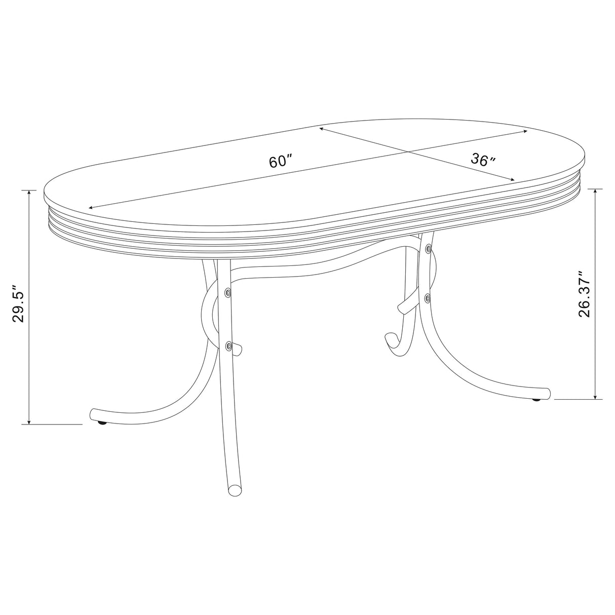 Retro White 5-Piece Oval Dining Table Set And Red