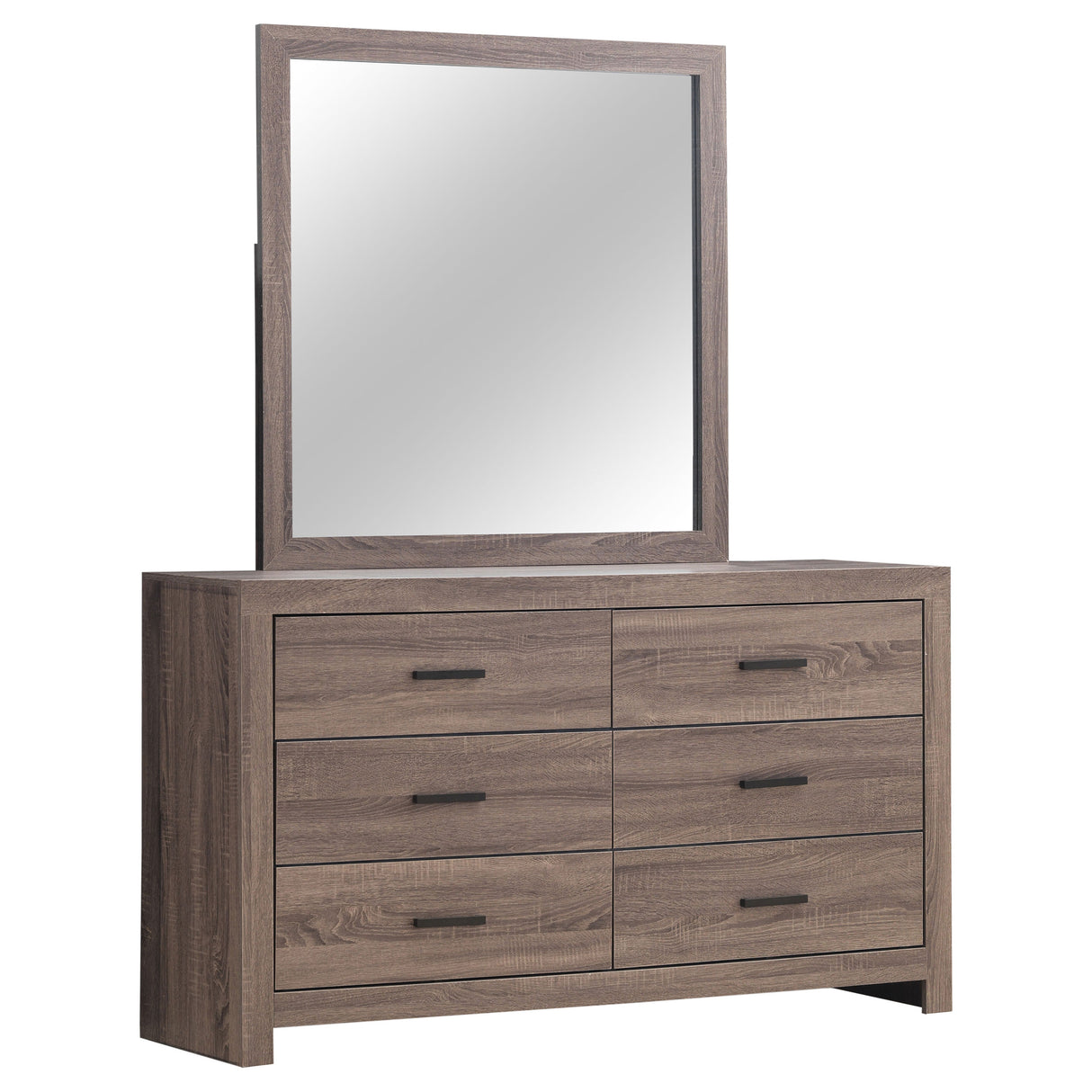 Brantford Barrel Oak 6-Drawer Dresser With Mirror