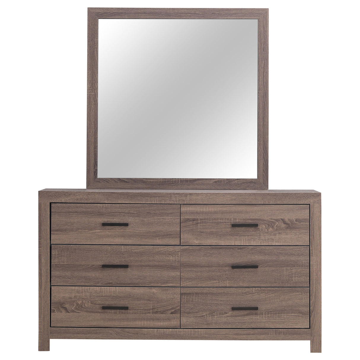 Brantford Barrel Oak 6-Drawer Dresser With Mirror