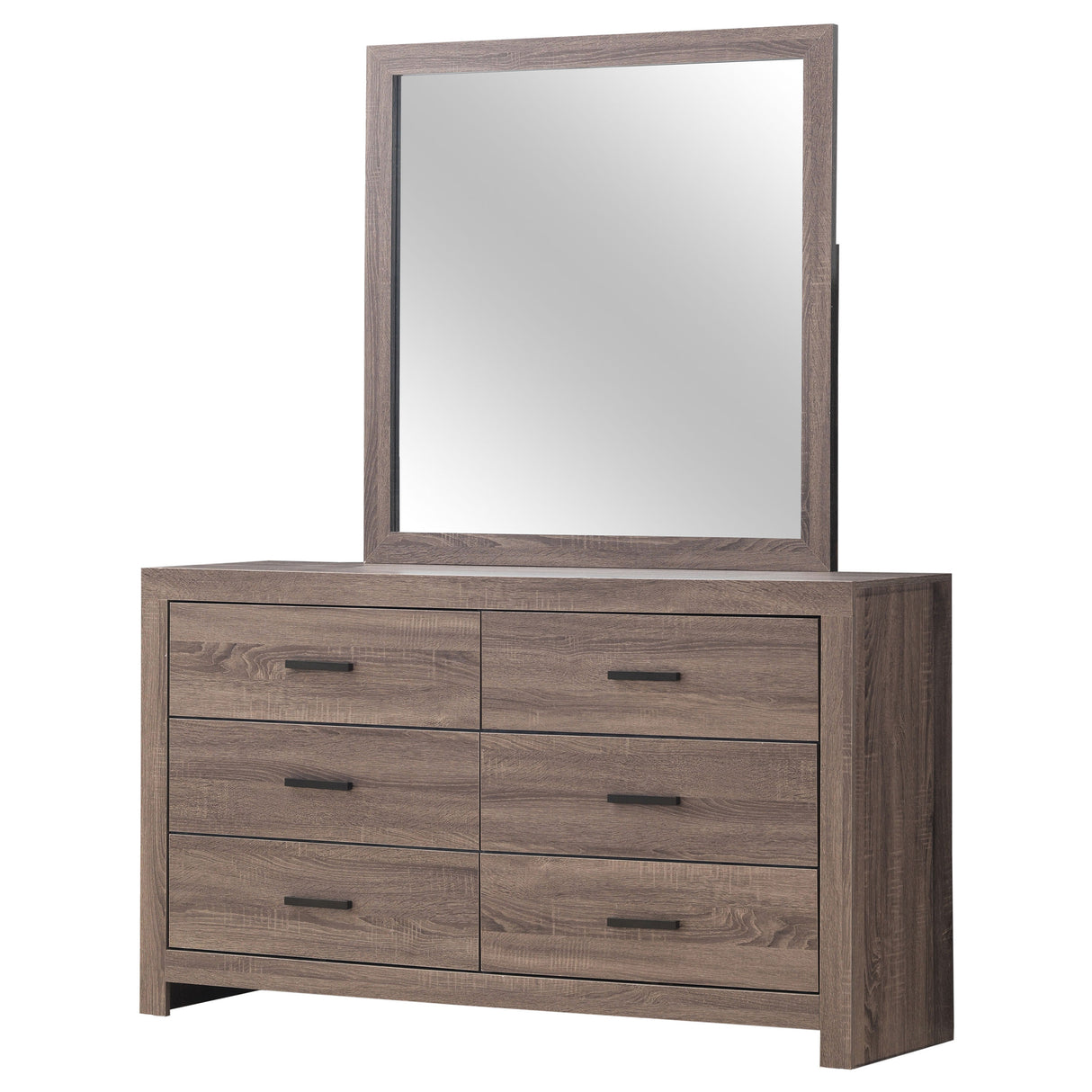 Brantford Barrel Oak 6-Drawer Dresser With Mirror