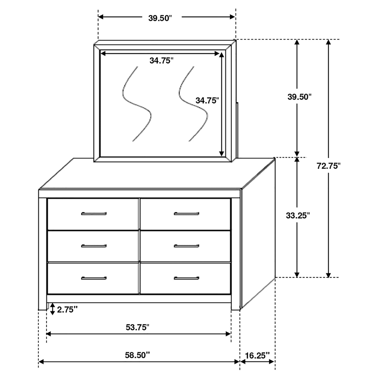 Brantford Barrel Oak 6-Drawer Dresser With Mirror