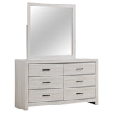 Brantford Coastal White 6-Drawer Dresser With Mirror