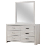 Brantford Coastal White 6-Drawer Dresser With Mirror