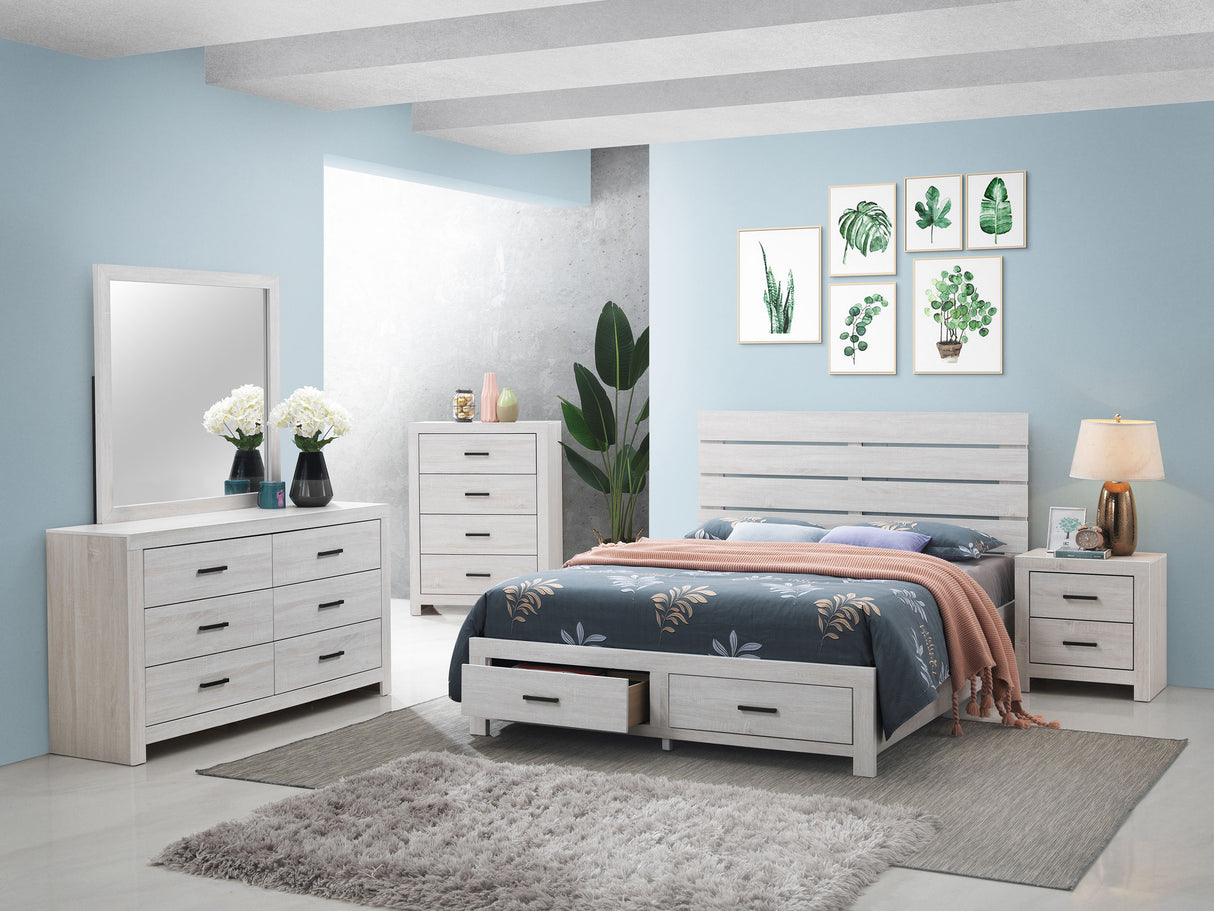 Brantford Coastal White 6-Drawer Dresser With Mirror